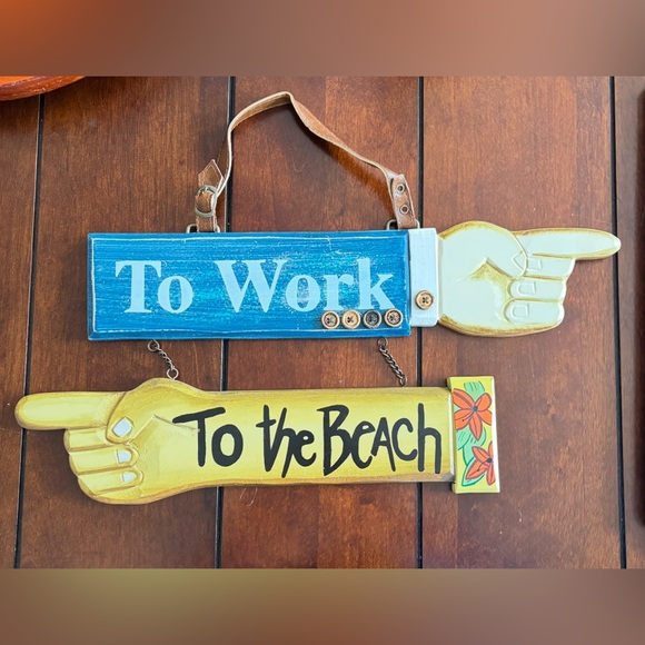 To Work To The Beach Sign - Picture 2 of 6
